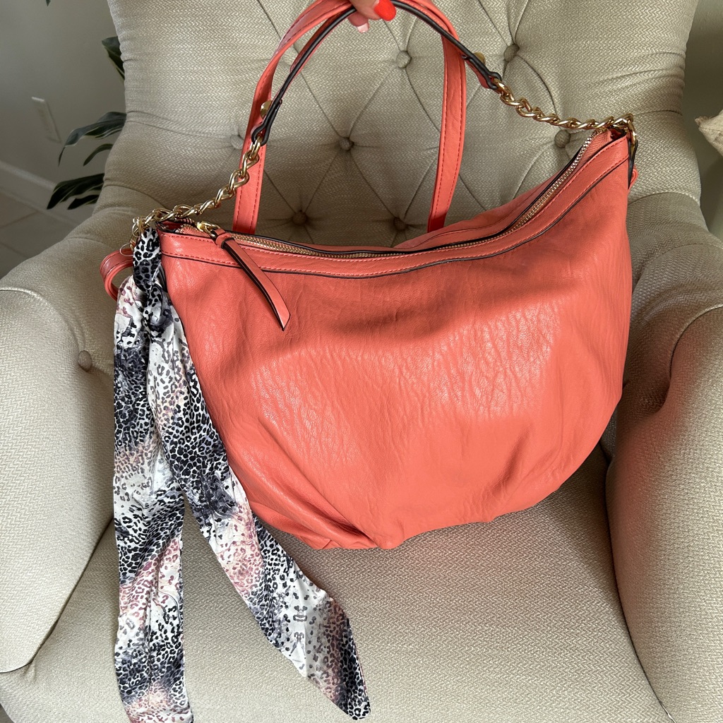 Nwot Jessica Simpson Peachy Coral Tote Shoulder Bag Handbag!